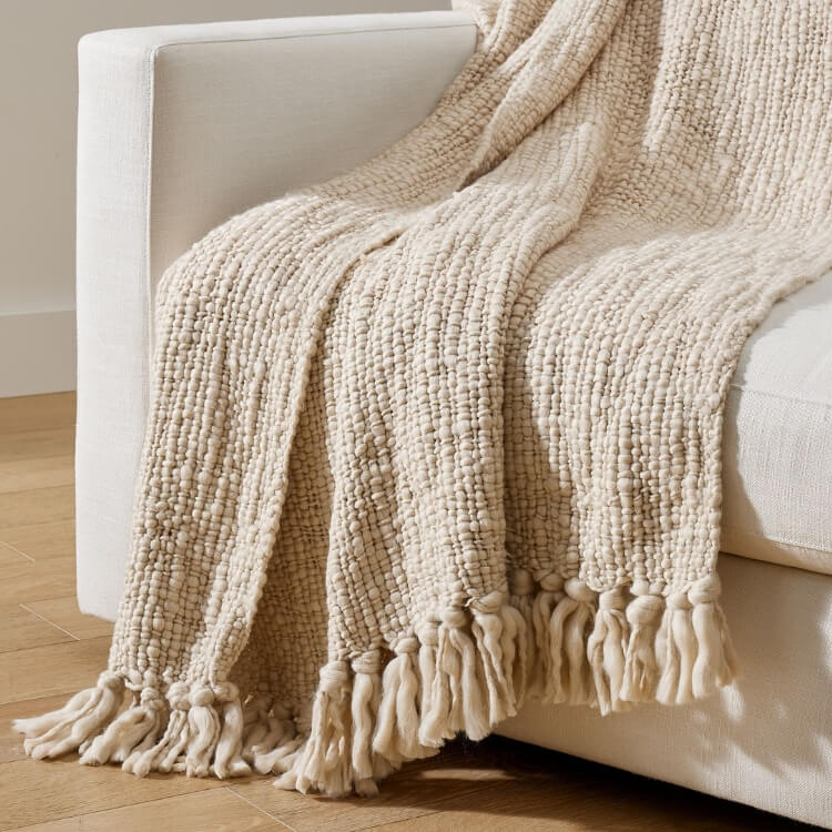 Basketweave Knit Throw