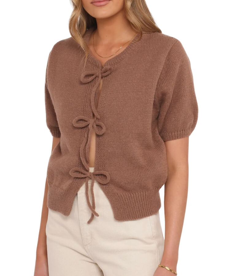 Tie Front Knit Top