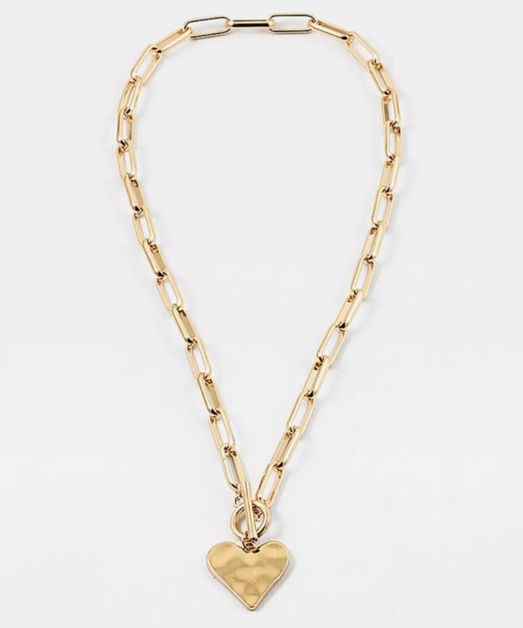 Hammered Heart Necklace