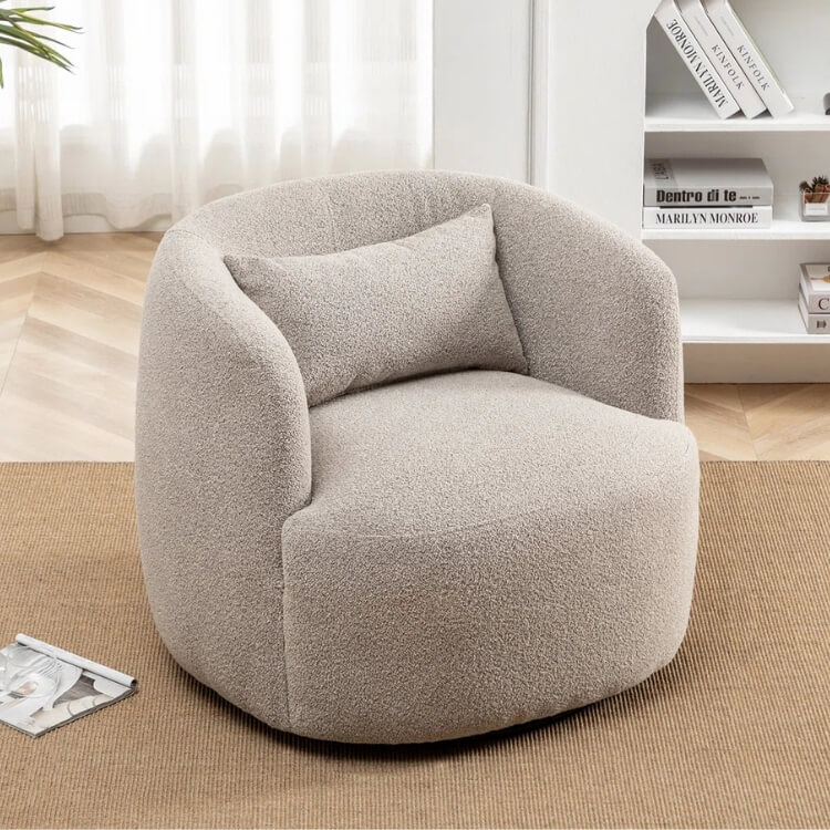 Bouclé Swivel Armchair