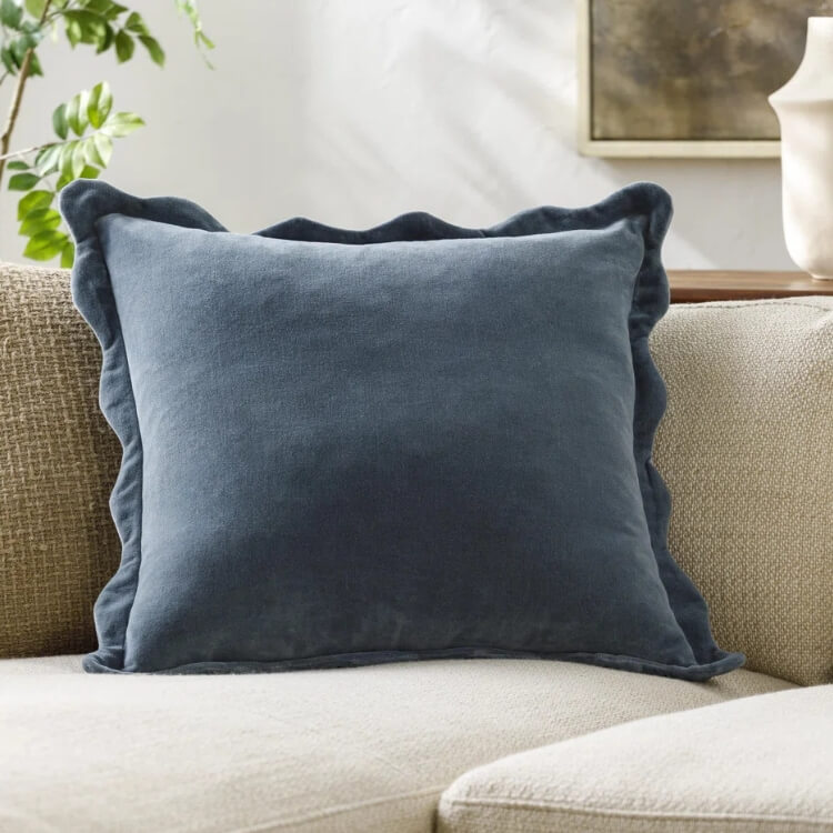 Scalloped Edges Throw Pillow