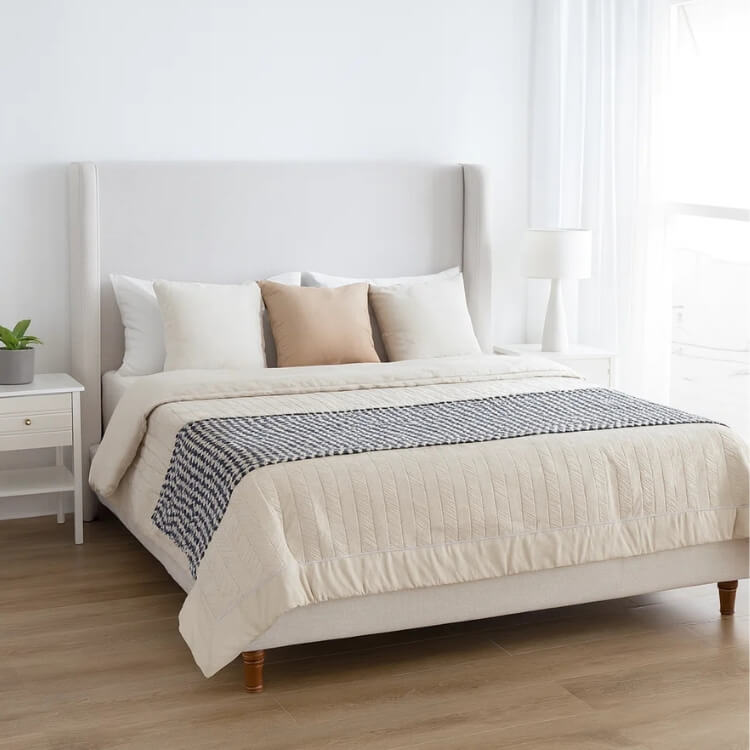 Upholstered Wingback Platform Bed