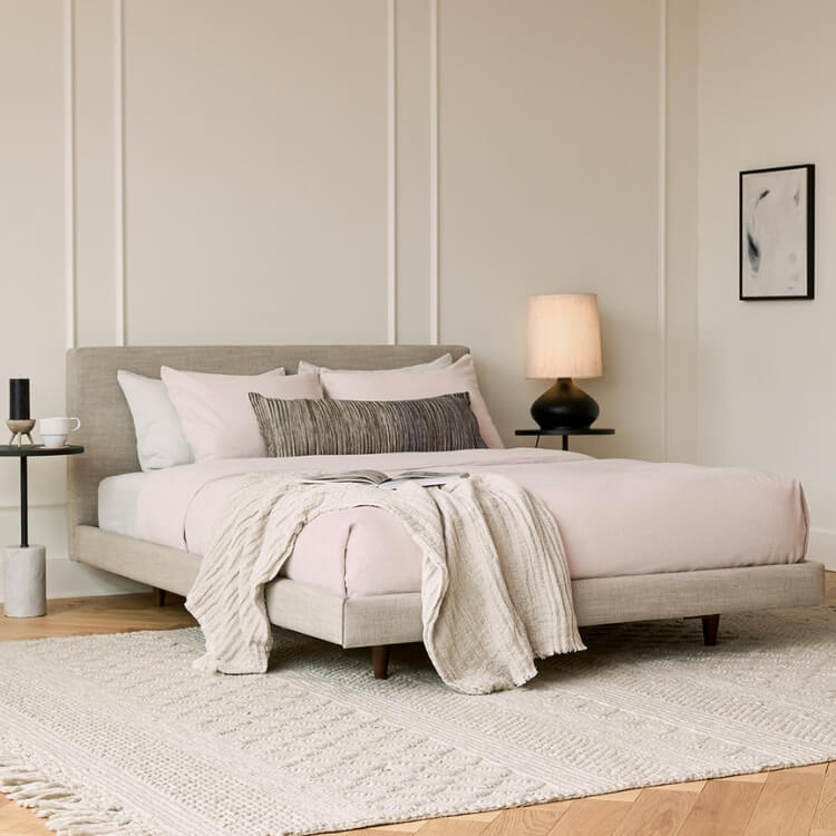 Low Profile Upholstered Bed
