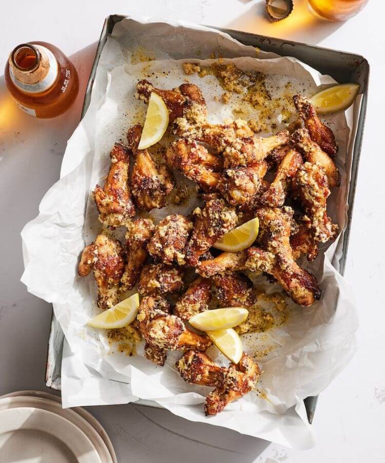 lemon pepper parmesan wings super bowl recipe