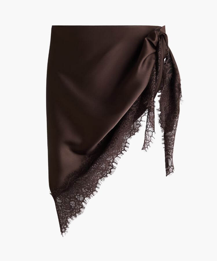 Lace-Trimmed Triangle Scarf