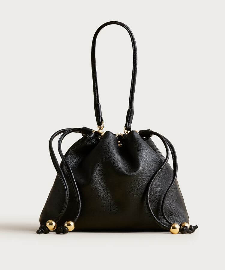 Drawstring Leather Bag