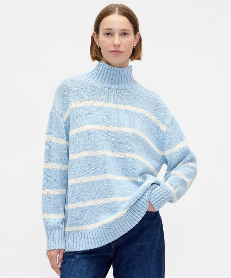 100% Cotton Oversized Mockneck Sweater