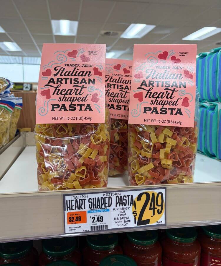 heart shaped pasta trader joe's valentine's day item