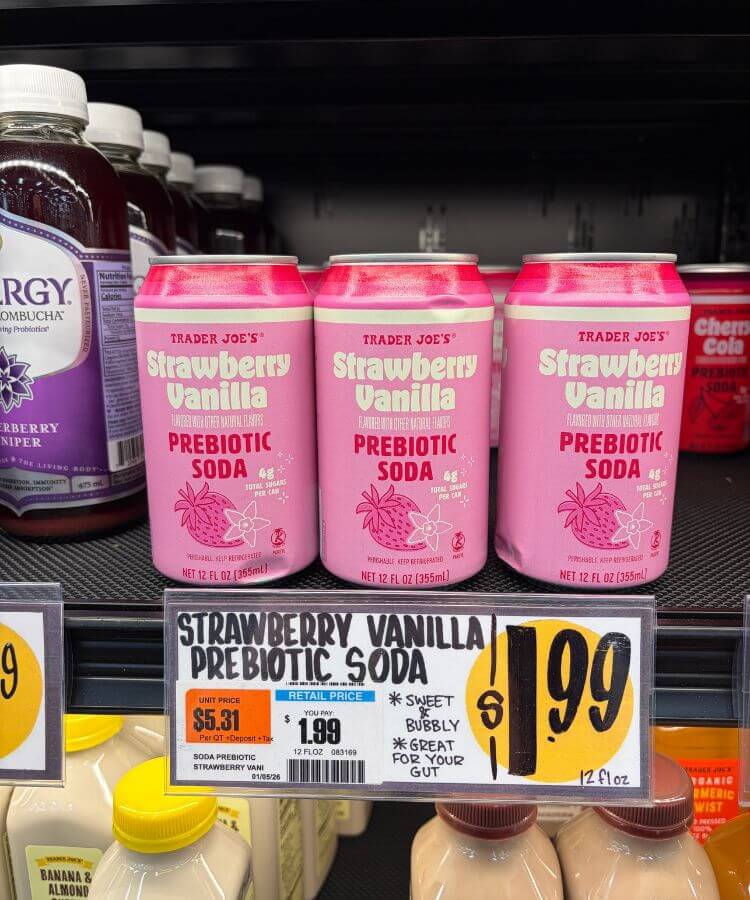 strawberry vanilla prebiotic soda trader joe's valentine's day item