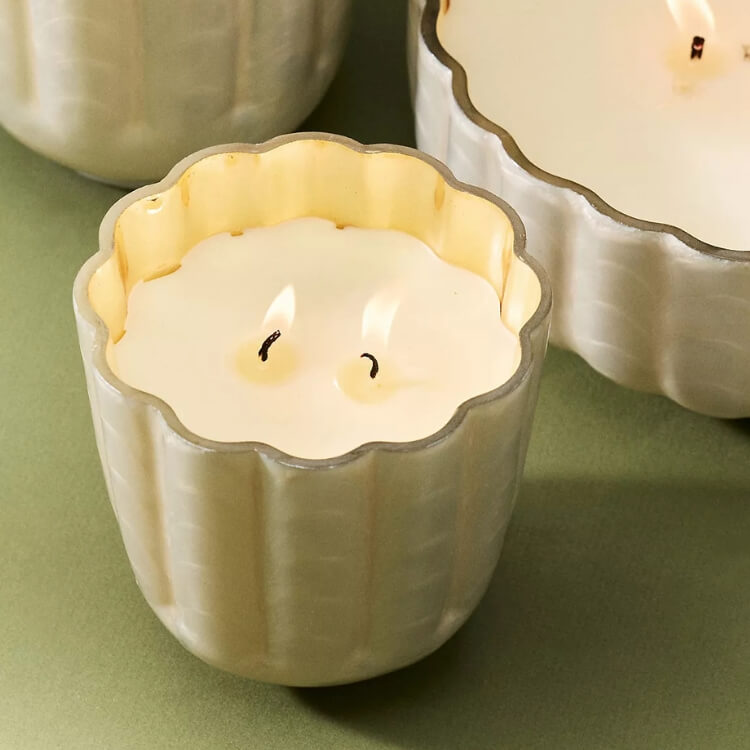 Capri Blue Scalloped Glass Candle