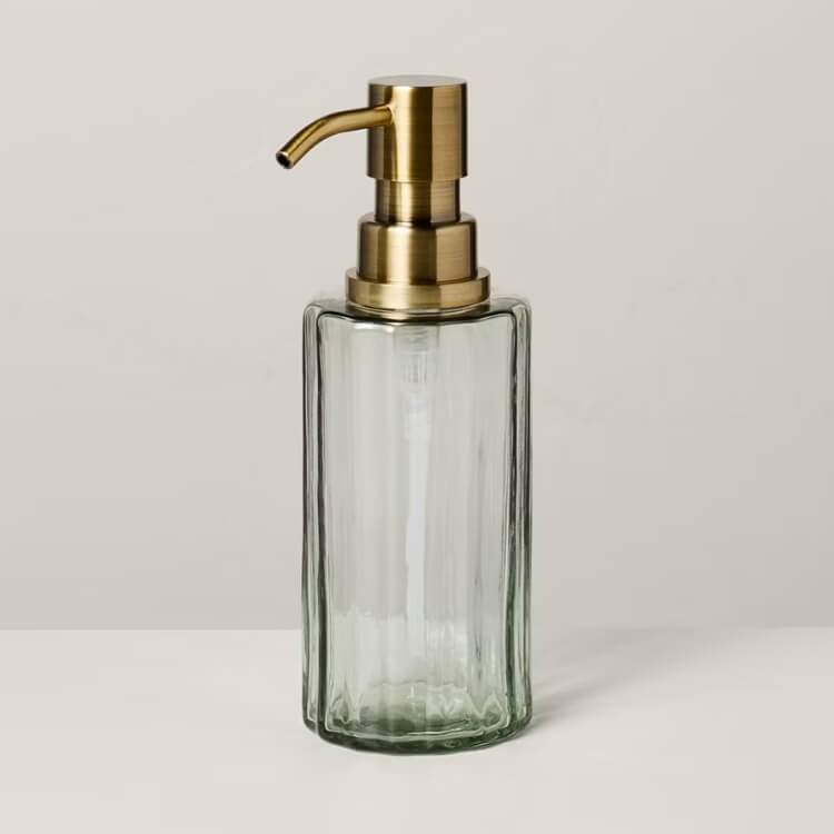 Fluted Glass Soap Pump