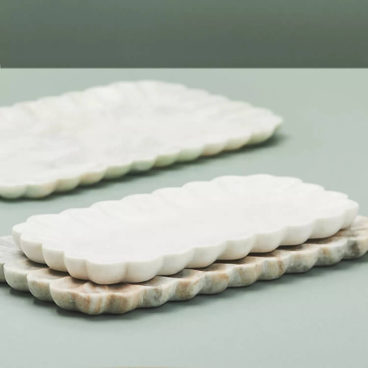 Marble Scalloped Tray