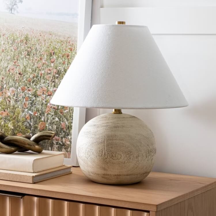 Faux Wood Table Lamp
