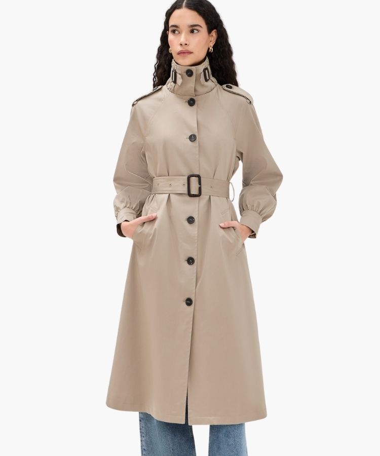 Funnel-Neck Trench Coat