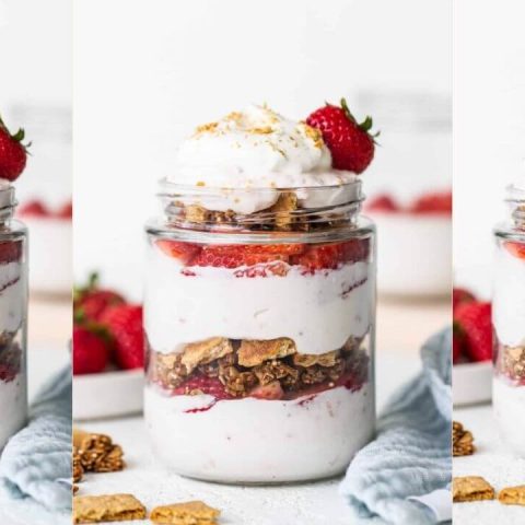 strawberry cheesecake single serving dessert