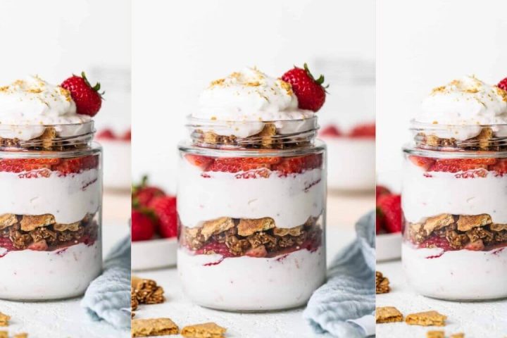 strawberry cheesecake single serving dessert