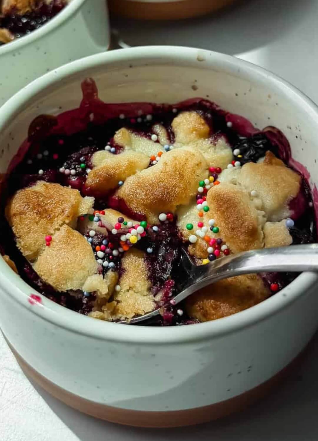 single serving berry cobbler dessert