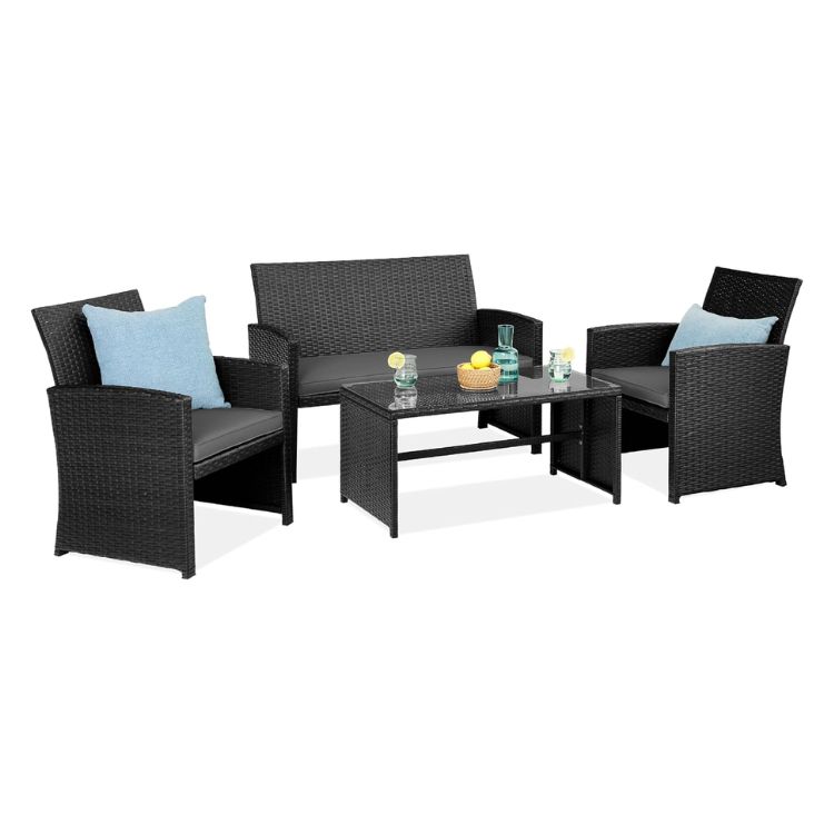 4-Piece Wicker Patio Furniture Set