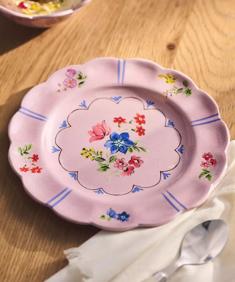 Floral Melamine Dessert Plates, Set of 4