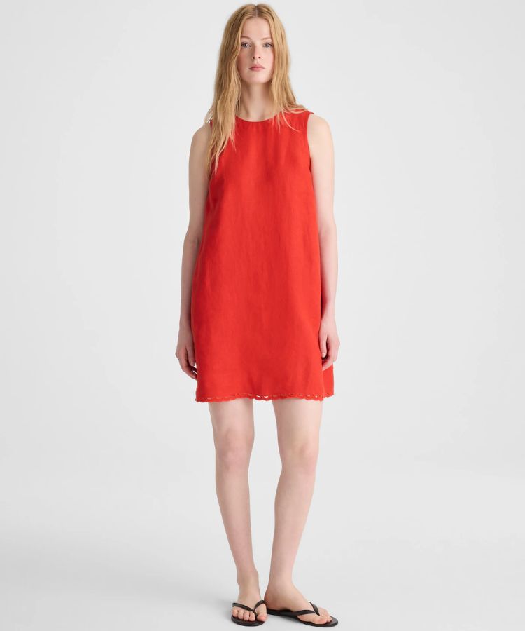 Mini Shift Dress in 100% Linen