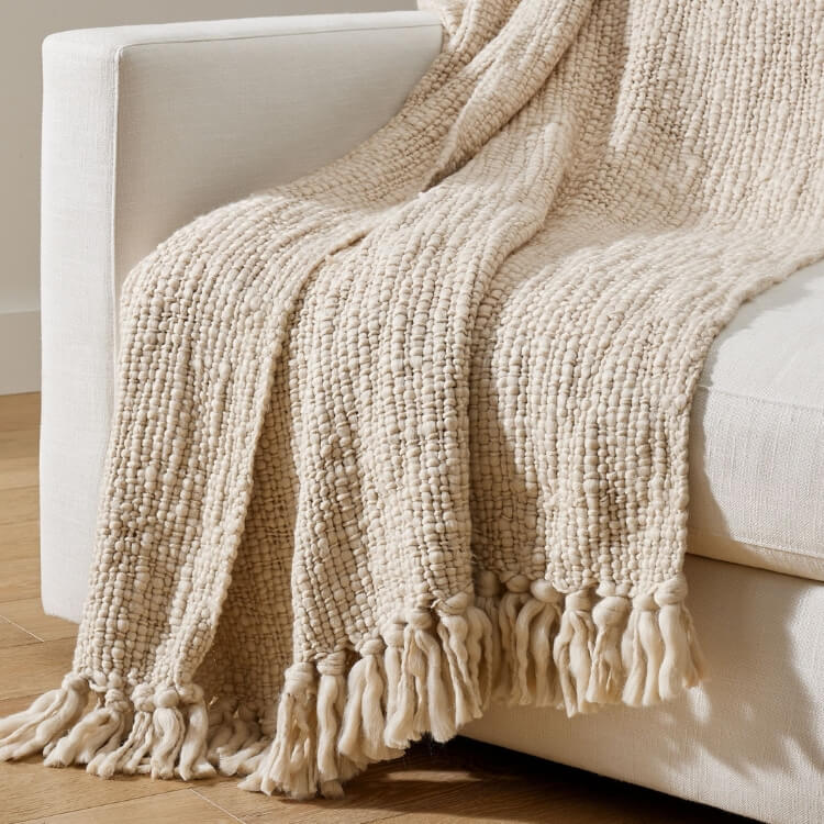 Basketweave Knit Throw
