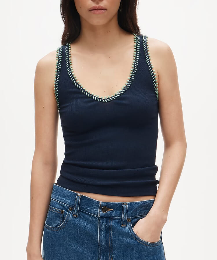 Rib V-Neck Tank Top