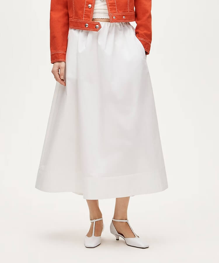 Poplin Midi Skirt