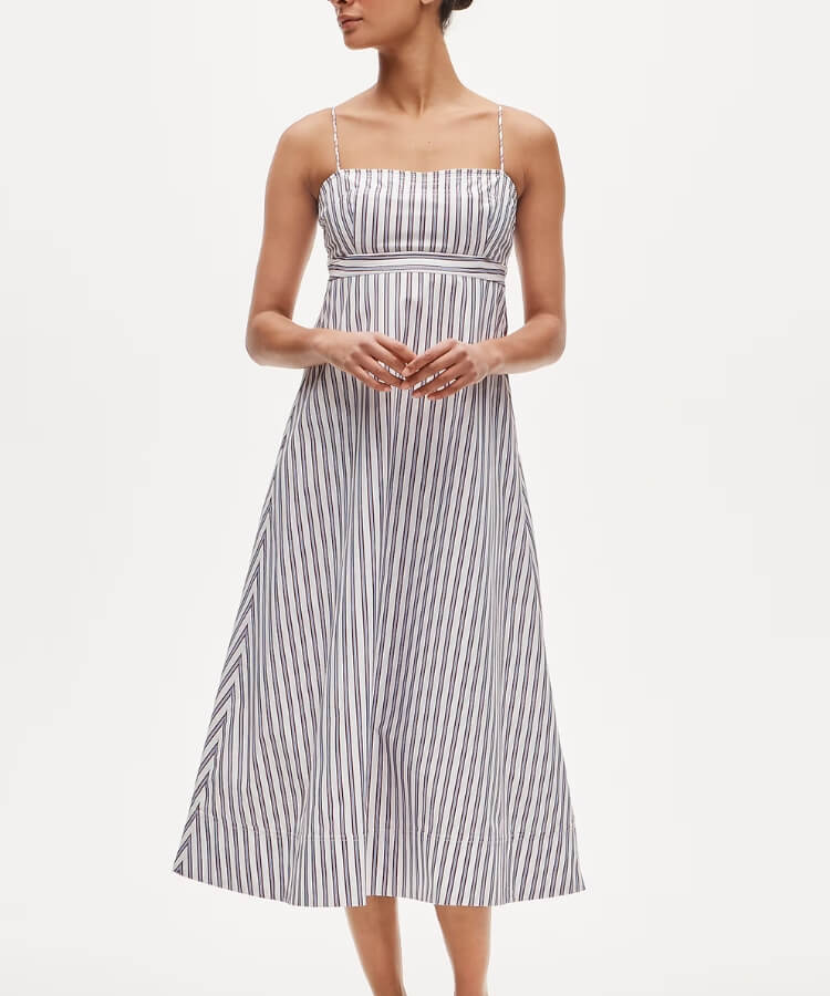 Empire-Waist Poplin Dress