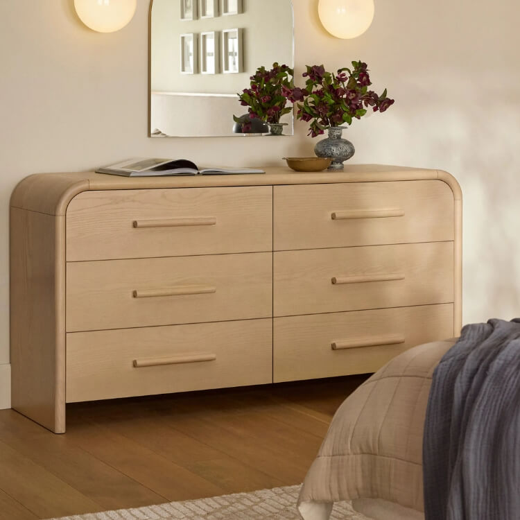 Wood 6-Drawer Dresser