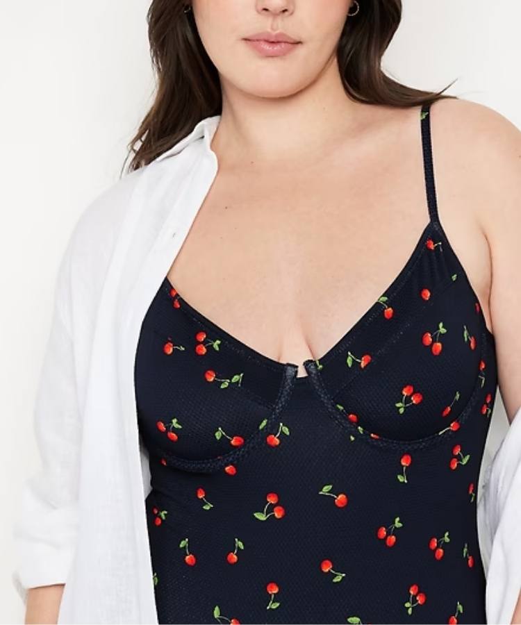Textured One-Piece Swimsuit