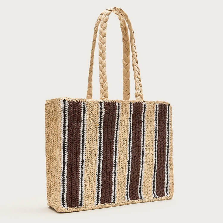 Handknotted Straw Tote Bag
