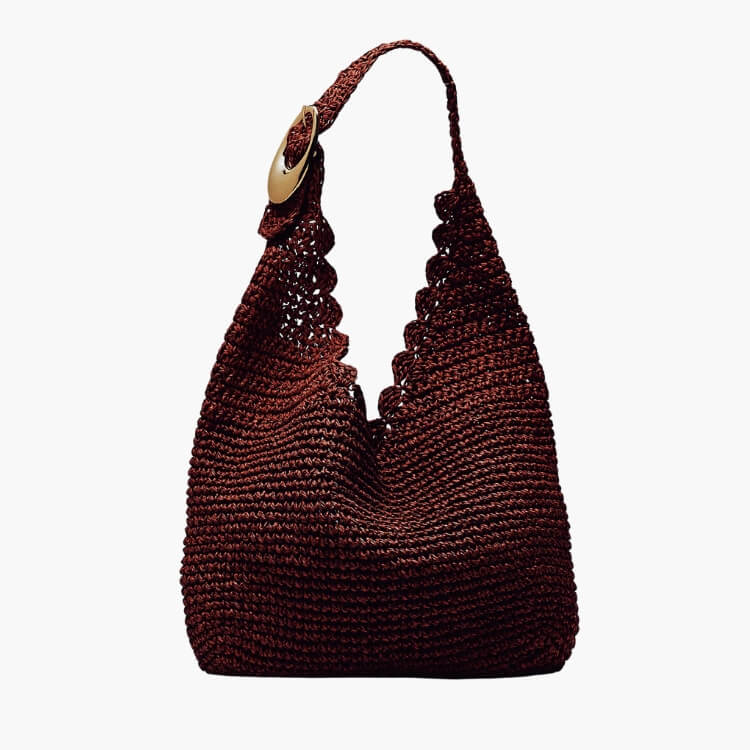 Love Knot Raffia Slouchy Bag