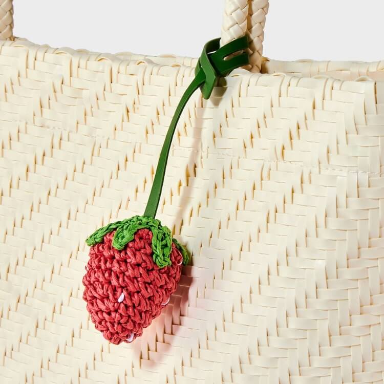 Straw Strawberry Bag Charm