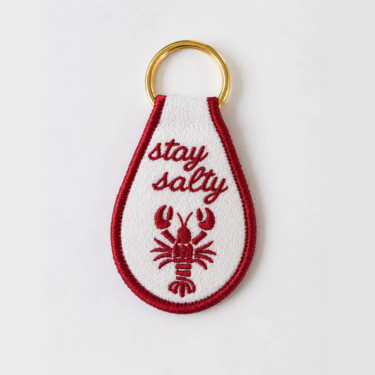 Embroidered Stay Salty Keychain