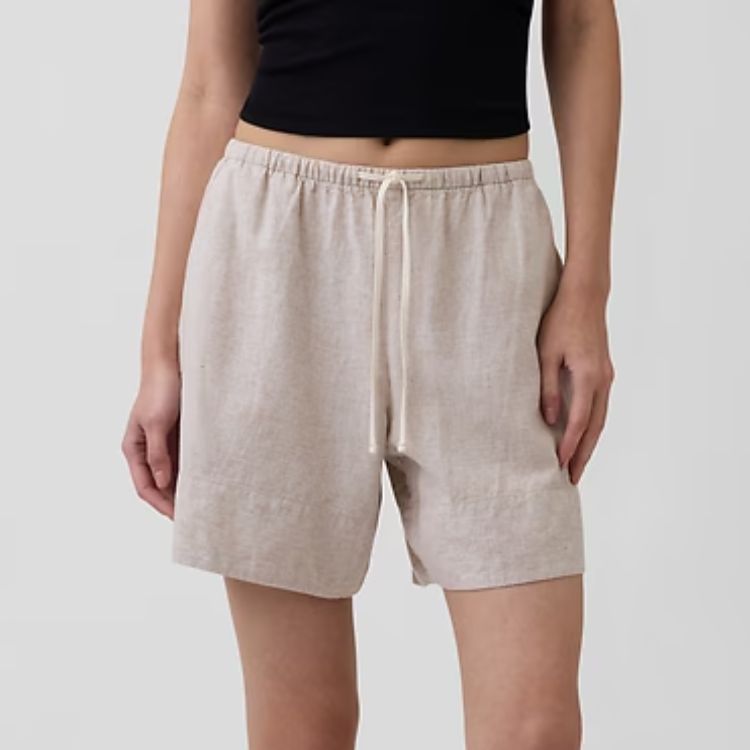 6" Linen-Blend Easy Shorts