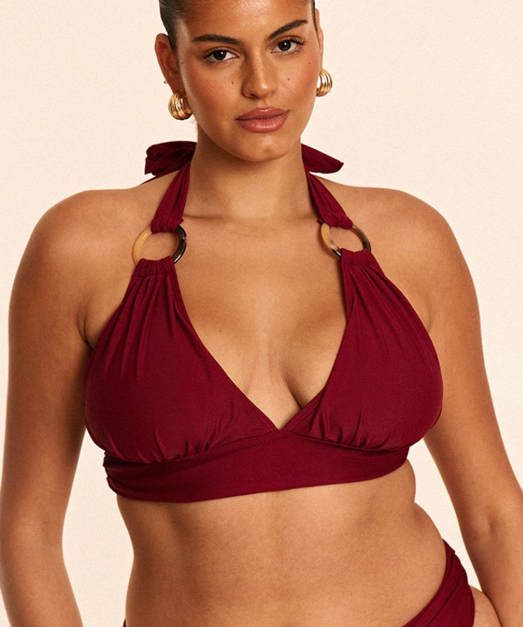 Ruched Triangle Bikini Top
