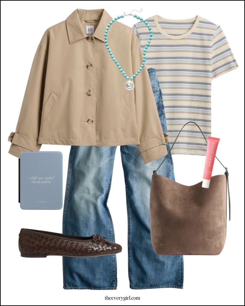 cropped trench coat outfit