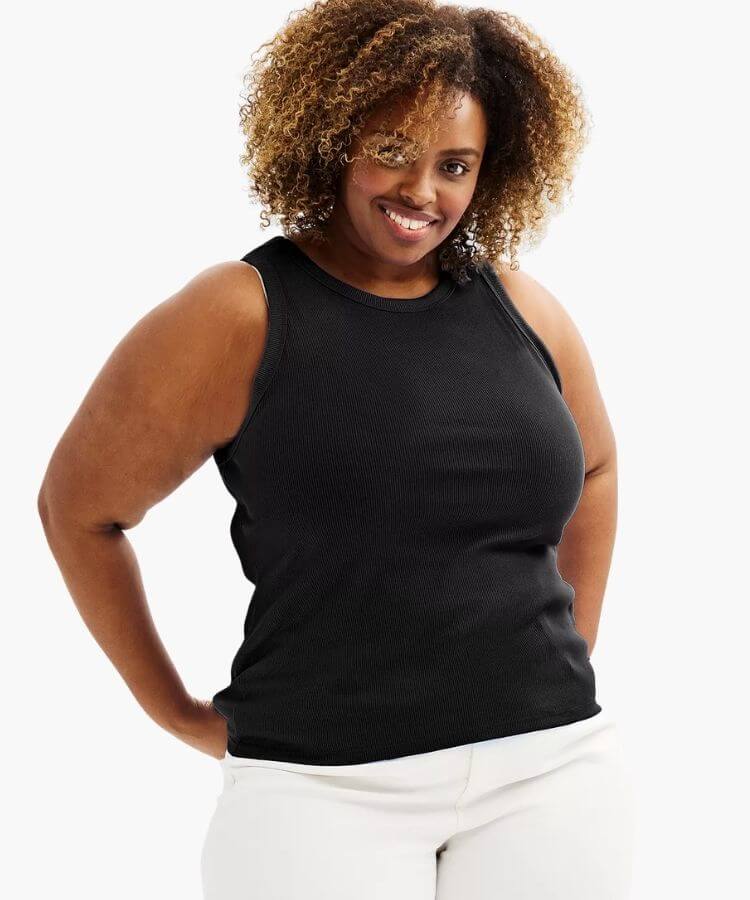 High-Neck Ribbed Tank