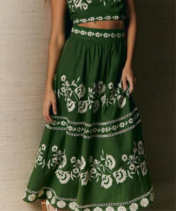 Green Siloé Skirt