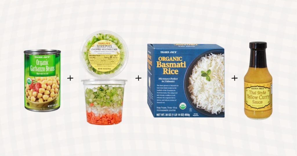 trader joe's yellow chickpea curry dinner idea