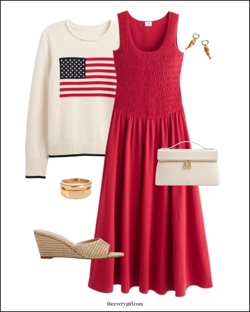 red dress and raffia heels