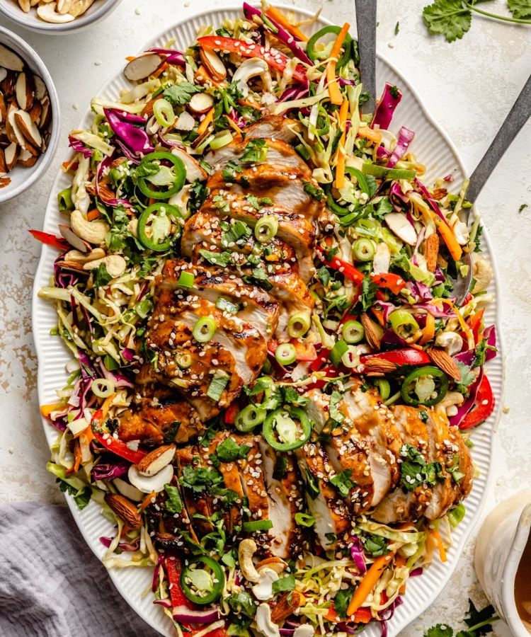 sesame chicken salad healthy summer dinner recipe
