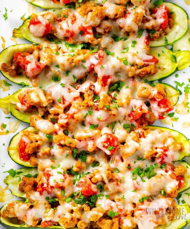 stuffed zucchini boats summer dinner recipe