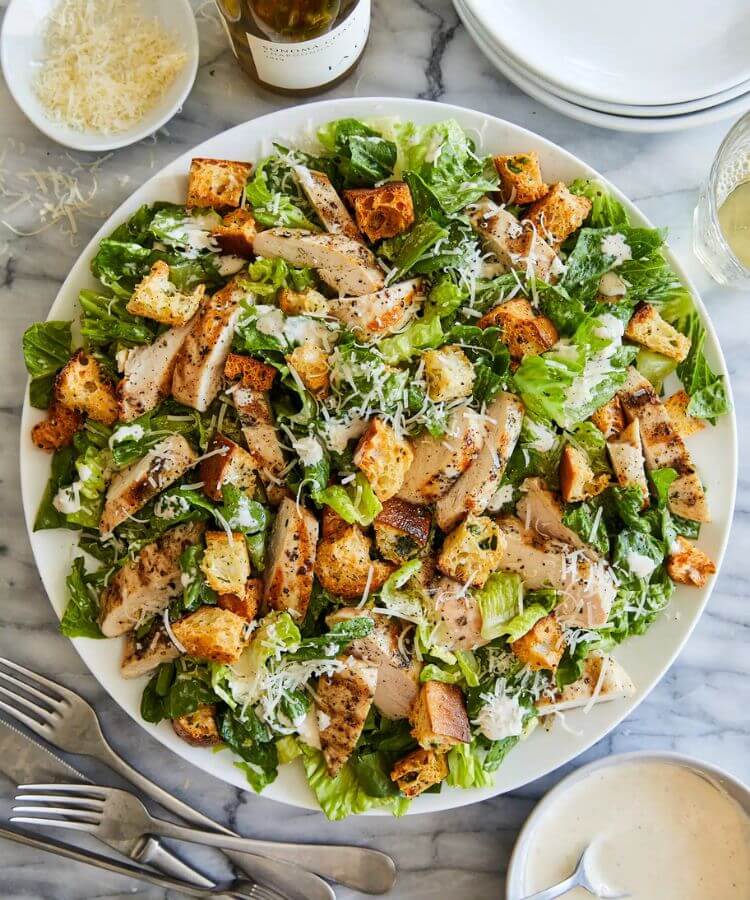 chicken caesar salad summer dinner recipe