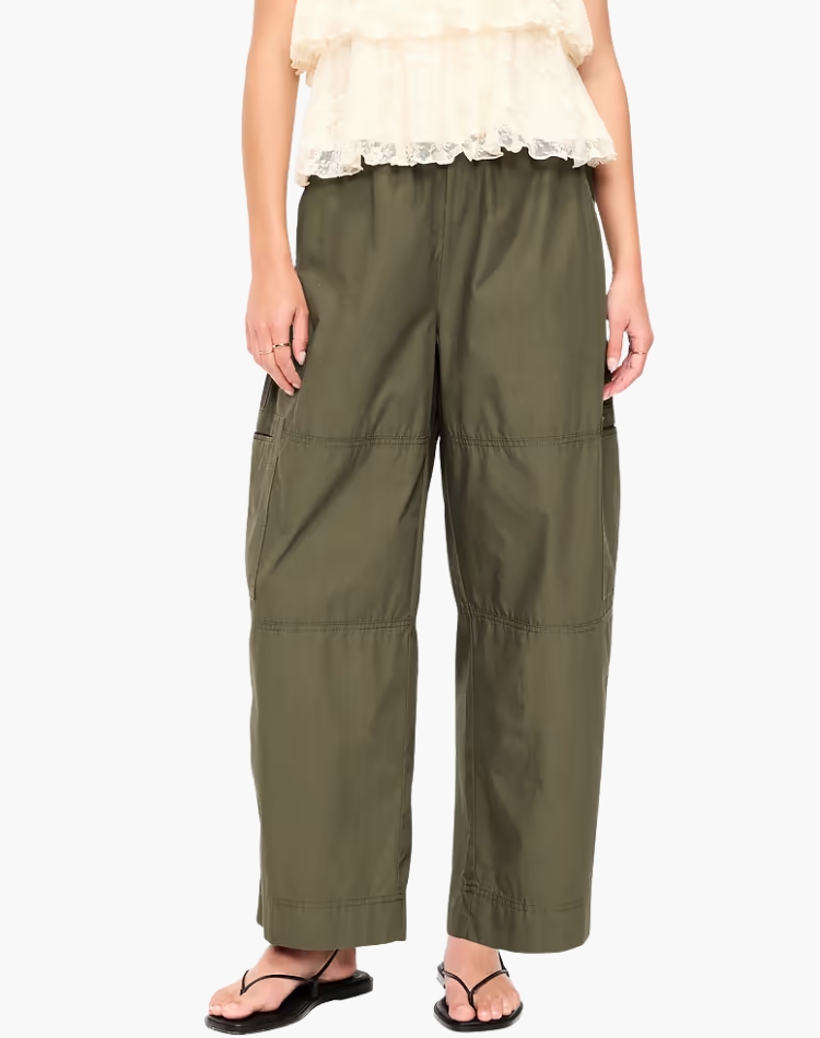 Barrel-Leg Utility Pants