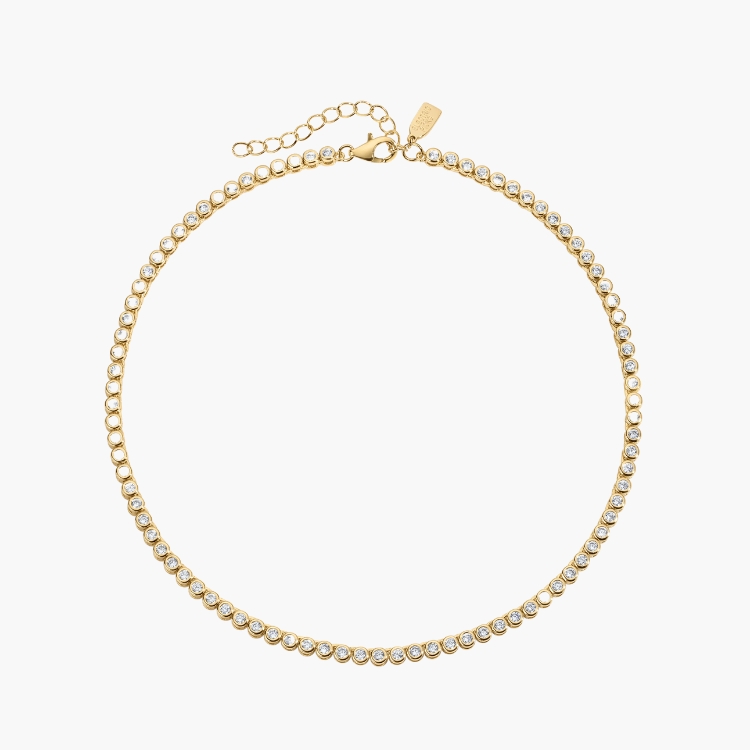 Mini Jewel Bezel Tennis Necklace