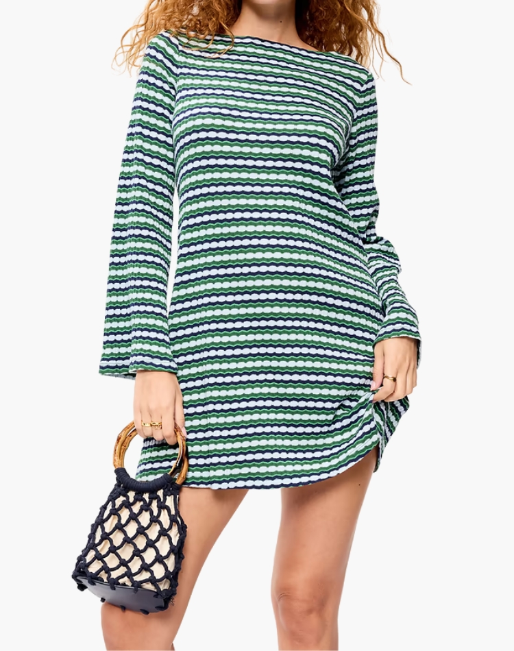 Pointelle Rib-Knit Cover Up Dress