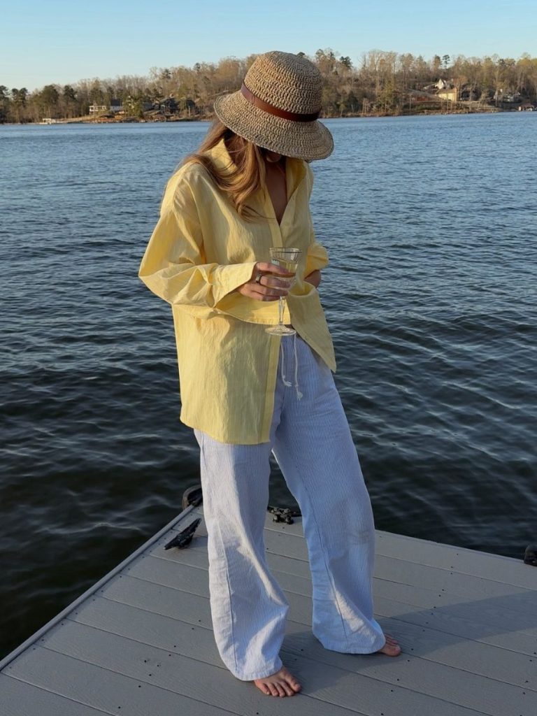 yellow linen shirt