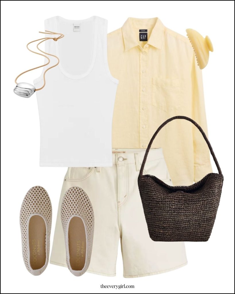 linen shirt summer capsule wardrobe outfit
