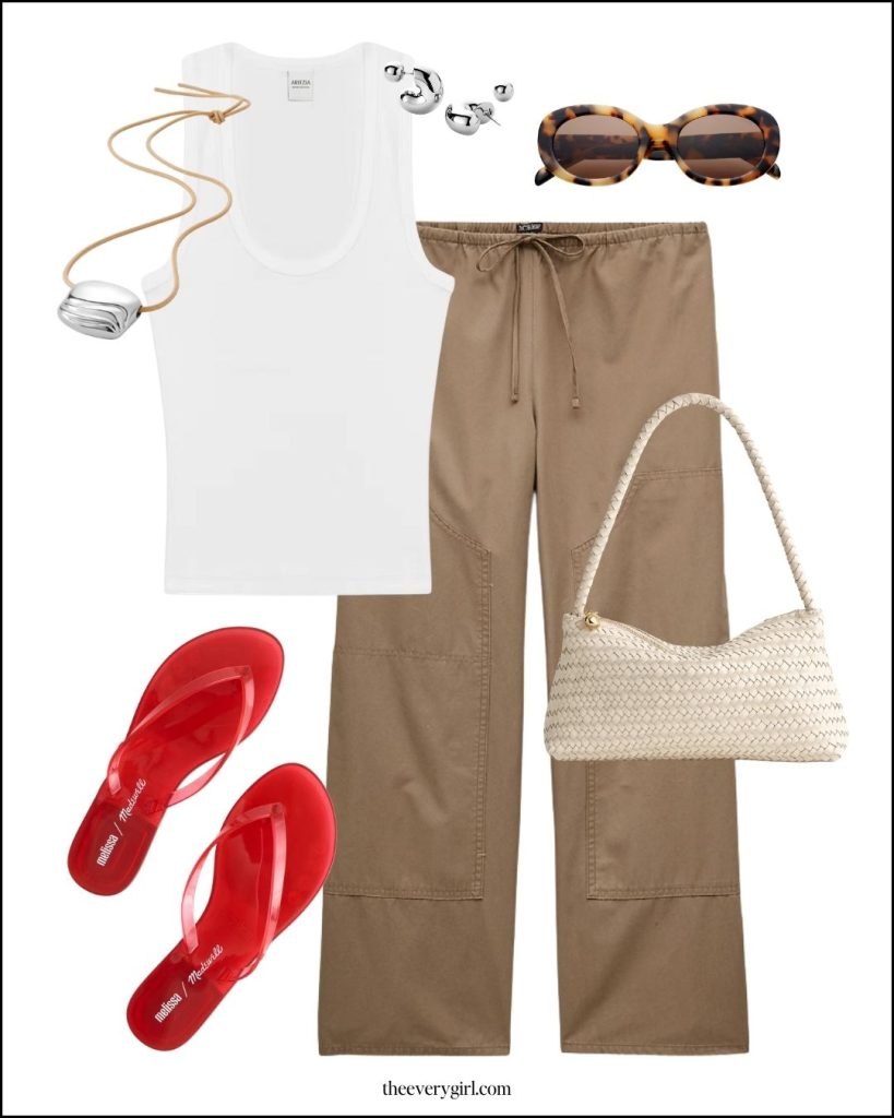 tank and pull on pants summer capsule wardrobe outfit